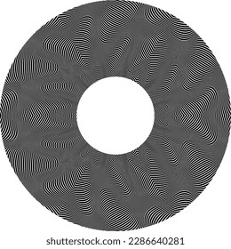 Abstract rotated black and white lines.vortex form. Geometric art. Design element. Digital image with a psychedelic stripes.Design element for prints, web, template