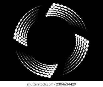 Resumen rotado líneas negras y blancas.vortex forma. Arte geométrico. Elemento de diseño. Imagen digital con rayas psicodélicas.Elemento de diseño para impresiones, web, plantilla
