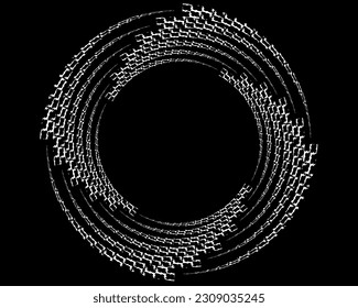 Abstract rotated black and white lines.vortex form. Geometric art. Design element. Digital image with a psychedelic stripes.Design element for prints, web, template