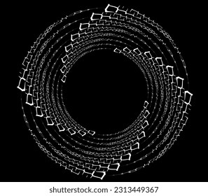 Abstract rotated black and white lines.vortex form. Geometric art. Design element. Digital image with a psychedelic stripes.Design element for prints, web, template