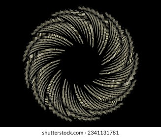 Abstract rotated black and white lines.vortex form. Geometric art. Design element. Digital image with a psychedelic stripes.Design element for prints, web, template