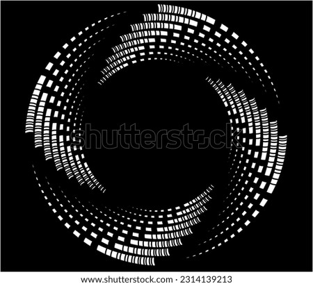 Abstract rotated black and white lines.vortex form. Geometric art. Design element. Digital image with a psychedelic stripes.Design element for prints, web, template