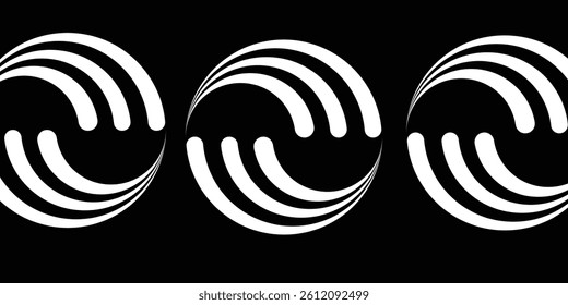 Abstract rotated lines in circle form as background. Design element for prints, logo, sign, symbol and textile pattern