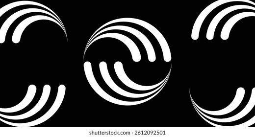 Abstract rotated lines in circle form as background. Design element for prints, logo, sign, symbol and textile pattern