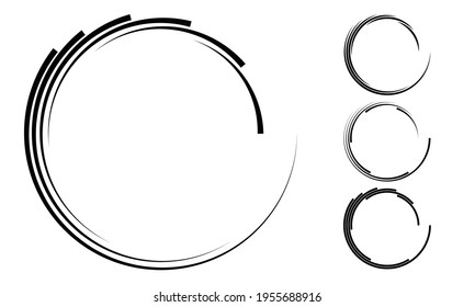 Abstract rotated lines in circle spiral as background. Design element for prints, logo, sign, symbol and textile pattern.