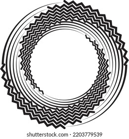Abstract rotated white lines in circle form on black background. Geometric art. Design element. Digital image with a psychedelic stripes. Vector illustration