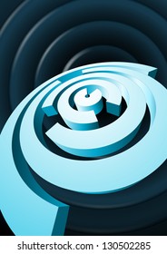 Abstract rotating circles with cut out sectors