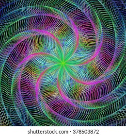 Abstract rotating colorful fractal art design background