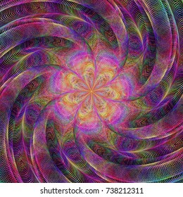 Abstract rotating colorful fractal art design background