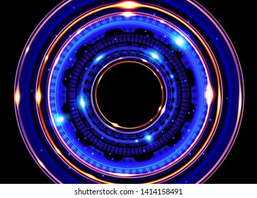 An abstract rotating frame in futuristic style.  It is suitable for being as a background template, or a part of design in science, fantasy or technology related theme.