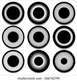 Abstract rotating, radial elements. vector