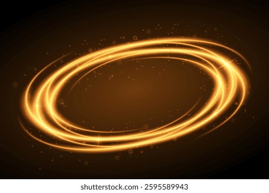 Abstract rotating universe.Round frame magic design.Vortex trail effect.Rotating yellow light tires.EPS 10.