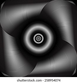Abstract rotation 3D illusion. Vector art.