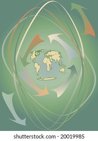 rotación abstracta alrededor de la tierra. Vector