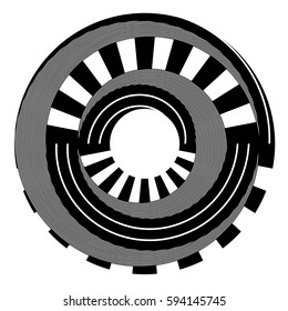 Abstract rotation circle design element. Vector art.