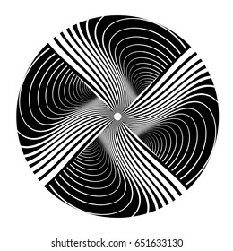 Abstract rotation circle design element. Vector art.