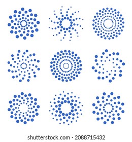 Abstract Rotation Circular Circle Icons. Dots Elements For Design. Vector Art.