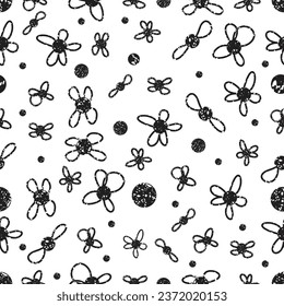 abstract rough brush objects seamless pattern vector 