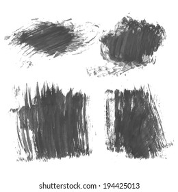 Abstract rough brushstrokes thick black paint 1