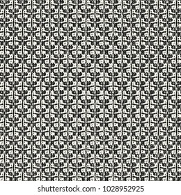 Abstract Rough Checkered Mottled Graphic Motif. Seamless Pattern.