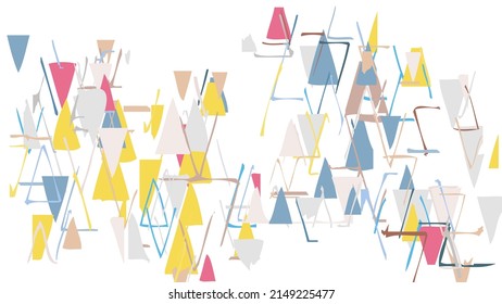 Abstract rough drawn geometric shapes on white background. Artistic overlay vector texture. Bauhaus simple primitive art poster. Mid century style art. A minimalism hipster colored frame design.