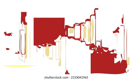 Resumen de formas geométricas dibujadas en bruto sobre fondo blanco. Textura vectorial de superposición artística. Afiche artístico simple y primitivo de Bauhaus. Arte de estilo de mediados de siglo. Diseño de marco minimalista de color hipster.