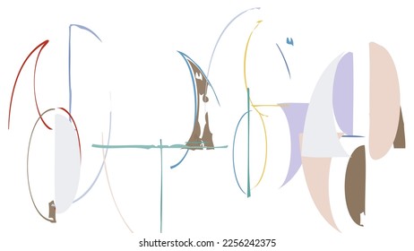 Resumen de formas geométricas dibujadas en bruto sobre fondo blanco. Textura vectorial de superposición artística. Afiche artístico simple y primitivo de Bauhaus. Arte de estilo de mediados de siglo. Diseño de marco minimalista de color hipster.