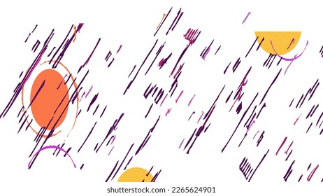 Abstract rough drawn geometric shapes on white background. Artistic overlay vector texture. Bauhaus simple primitive art poster. Mid century style art. A minimalism hipster colored frame design.