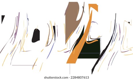 Abstract rough drawn geometric shapes on white background. Artistic overlay vector texture. Bauhaus simple primitive art poster. Mid century style art. A minimalism hipster colored frame design.