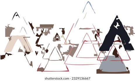 Abstract rough drawn geometric shapes on white background. Artistic overlay vector texture. Bauhaus simple primitive art poster. Mid century style art. A minimalism hipster colored frame design.