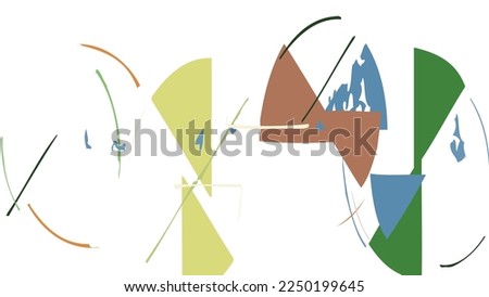 Abstract rough drawn geometric shapes on white background. Artistic overlay vector texture. Bauhaus simple primitive art poster. Mid century style art. A minimalism hipster colored frame design. ストックフォト © 