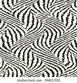Abstract rough edged wavy striped textured background. Seamless pattern.