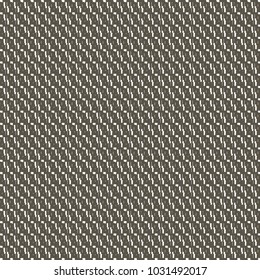 Abstract rough fabric with oblique stripes like zigzag seams. Monochrome graphics. Vector design.
