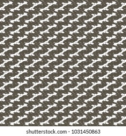 Abstract rough fabric with a pattern in oblique sinuous stripes. Monochrome graphics. Vector design.