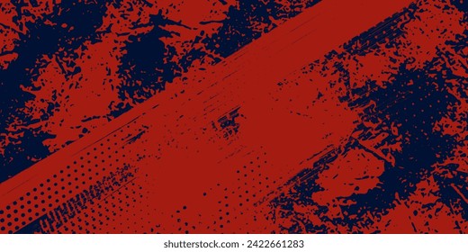 Abstract Rough Red Grunge Texture Design Background Dots halftone blue color pattern gradient grunge texture background. Dots pop art comics sport style vector illustration arts vector grunge dots