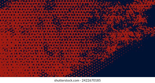 Resumen Diseño de textura gruesa roja gruesa Diseño de fondo puntos de color azul medio color de fondo degradado de textura grunge. Dibujos de dibujos animados tipo deporte ilustraciones vectoriales