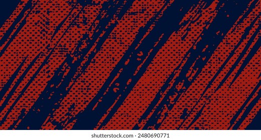 Abstract Rough Red Grunge Texture Design Background Dots halftone blue color pattern gradient grunge texture background. Dots pop art comics sport style vector illustration grunge arts	pop up