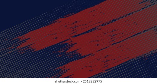 Abstractas Rough Red Grunge Textura Diseño de fondo Puntos semitono azul patrón de color gradiente grunge textura de fondo. 