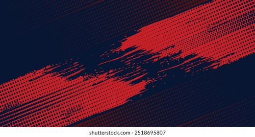 Abstract Rough Red Grunge Texture Design Background Dots halftone blue color pattern gradient grunge texture background.