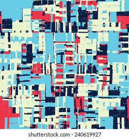 Abstract rough shapes block background. Seamless pattern. Vector.