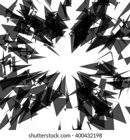 Abstract rough, shattered texture. Edgy, angular pattern. Pointy random, chaotic shapes overlapping