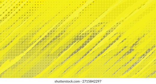 Abstract Rough Yellow Grunge Texture Design Background with Dots Pattern Black Yellow Gradient Halftone Grunge Texture