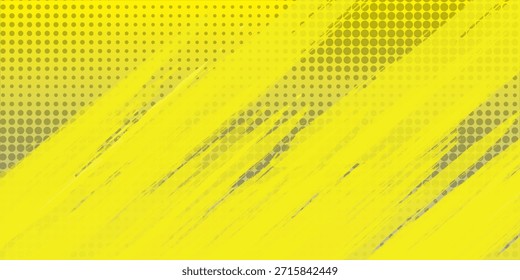 Abstrakter rauer gelber Grunge-Texturhintergrund mit Punktmuster schwarz gelber Farbverlauf Halbton Grunge-Textur, gelb