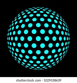 Abstract round 3d black sphere. Objects isolated on a white background.