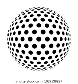 Abstract round 3d black sphere. Objects isolated on a white background.