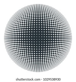 Abstract round 3d green sphere. Objects isolated on a white background.
