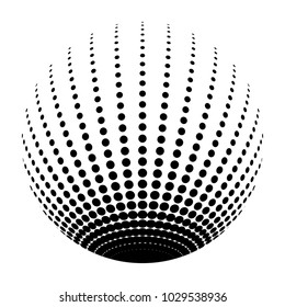 Abstract round 3d green sphere. Objects isolated on a white background.