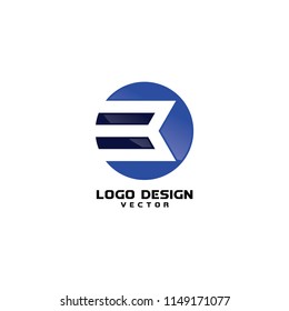 Abstract Round B Symbol Logo Design Vector