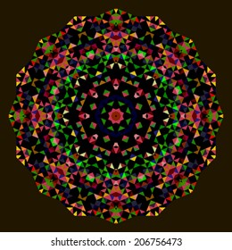 Abstract Round Background. Creative Colorful style vector wheel. Red Green Blue Orange Black Dominant Color