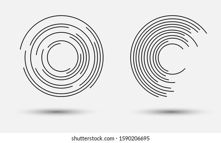 abstract round background. monochrome logo or icon